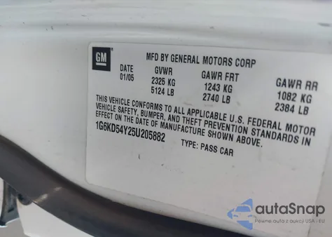 2005 Cadillac Deville Livery z USA, uszkodzony, nr VIN 1G6KD54Y25U205882